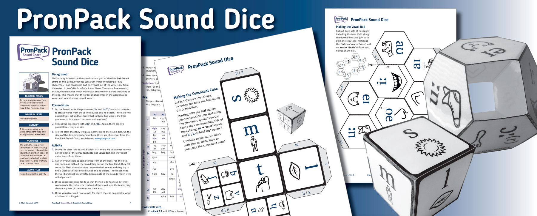 PronPack Sound Dice - Extra activity based on the PronPack Sound Chart for use in class